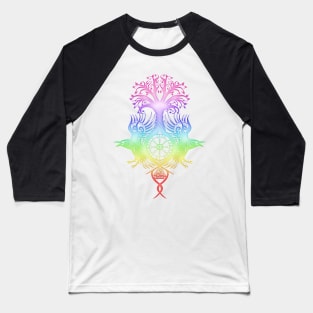 Ygdrassil with Huginn & Muninn [Rainbow] Baseball T-Shirt